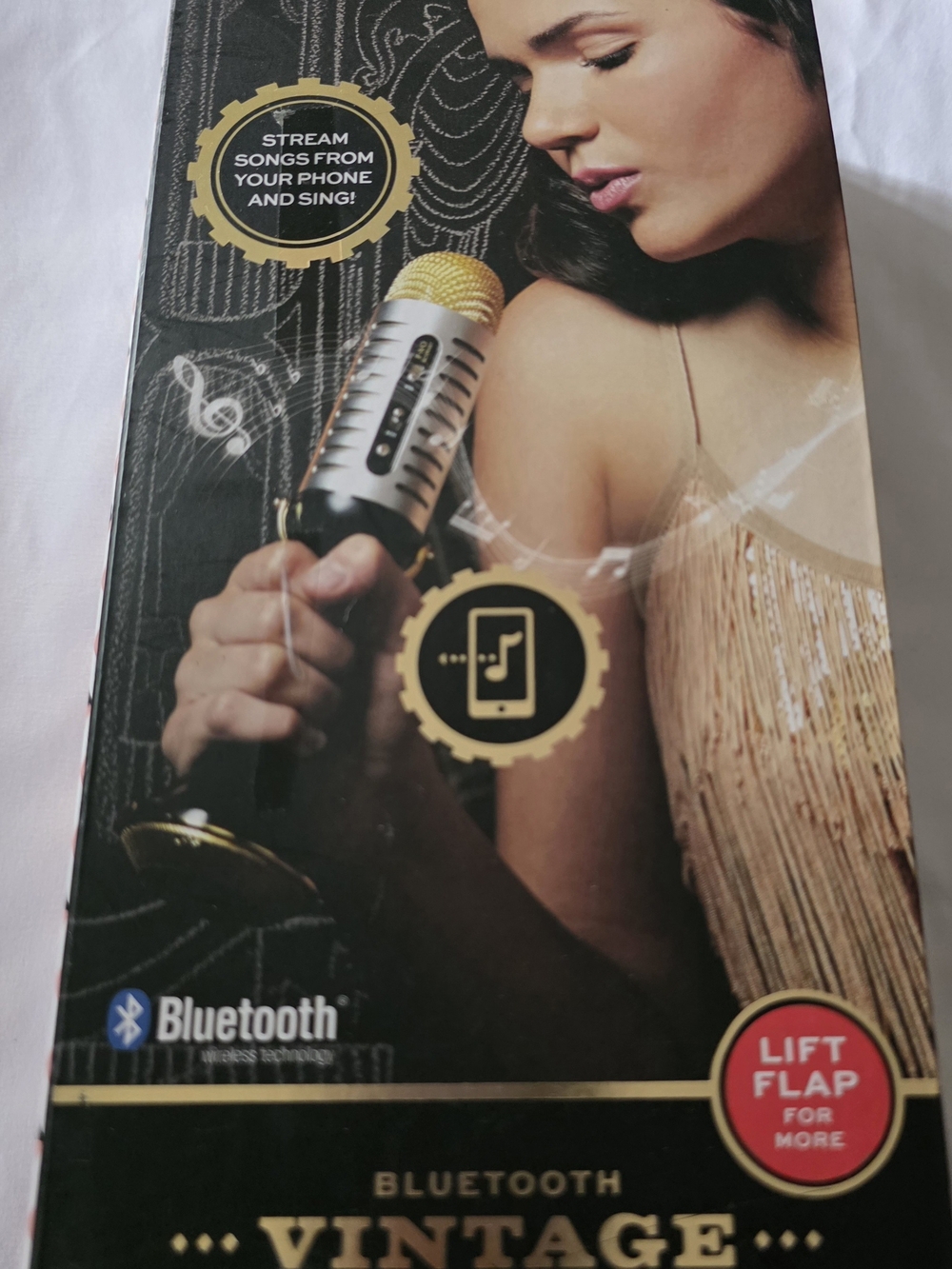FAO Schwarz Gold and Silver Vintage Bluetooth Microphone Toy
